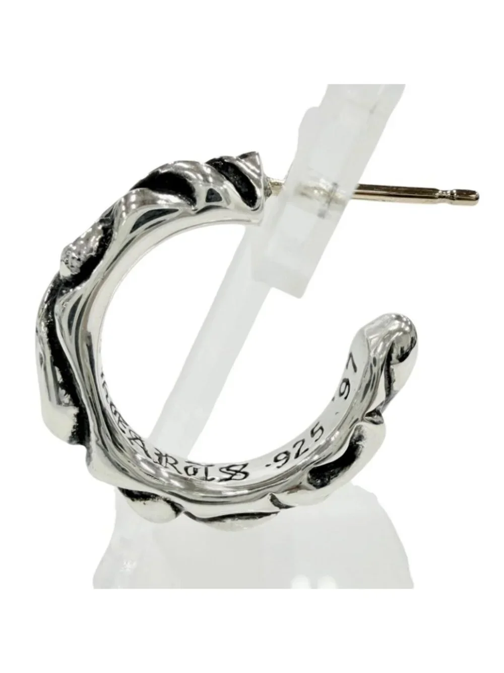 Chrome Hearts Hoop Scrool 1 925 14k Scroll Earrings Single Silver